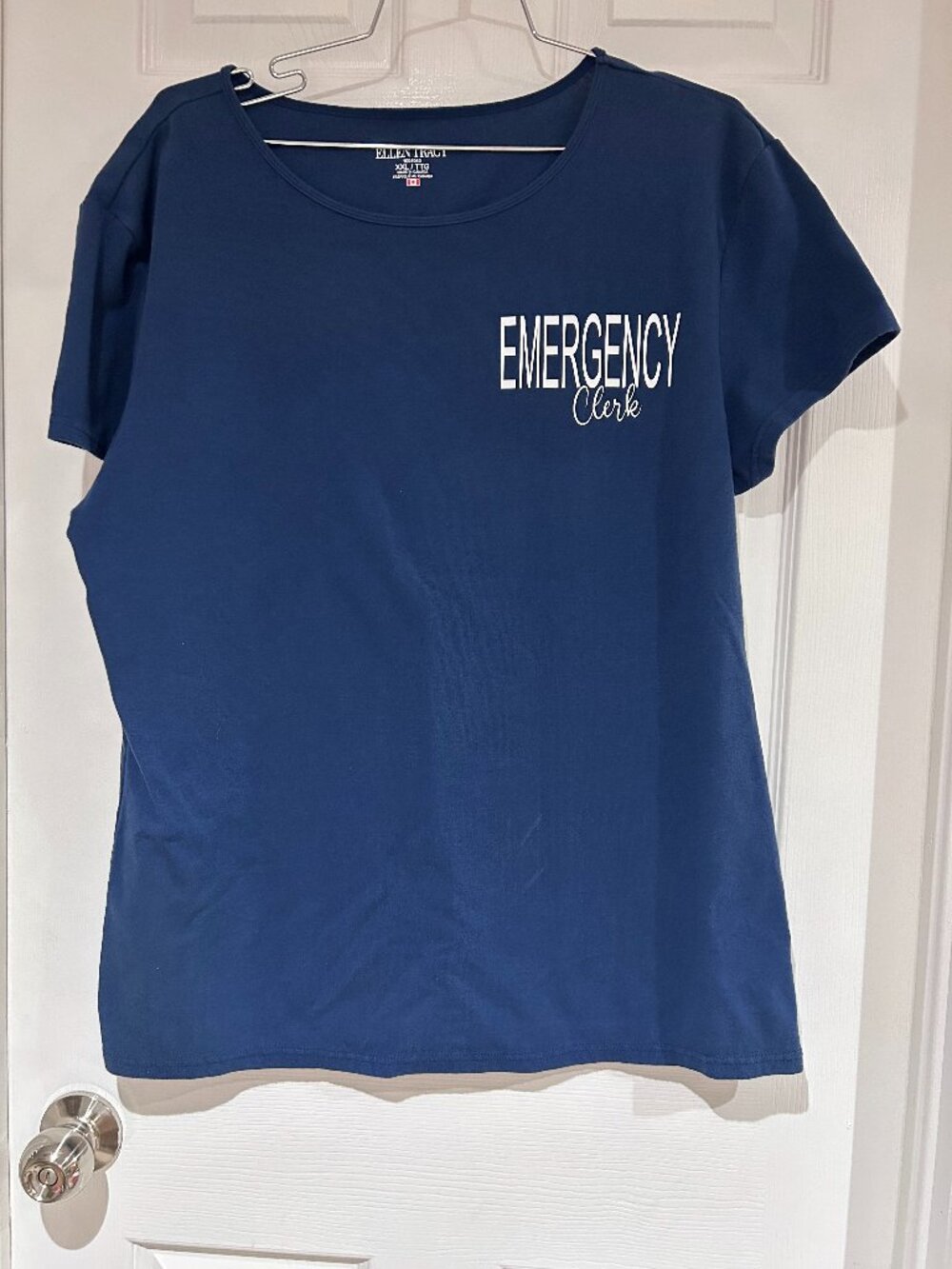 Emergency Clerk Navy Tee Like NEW